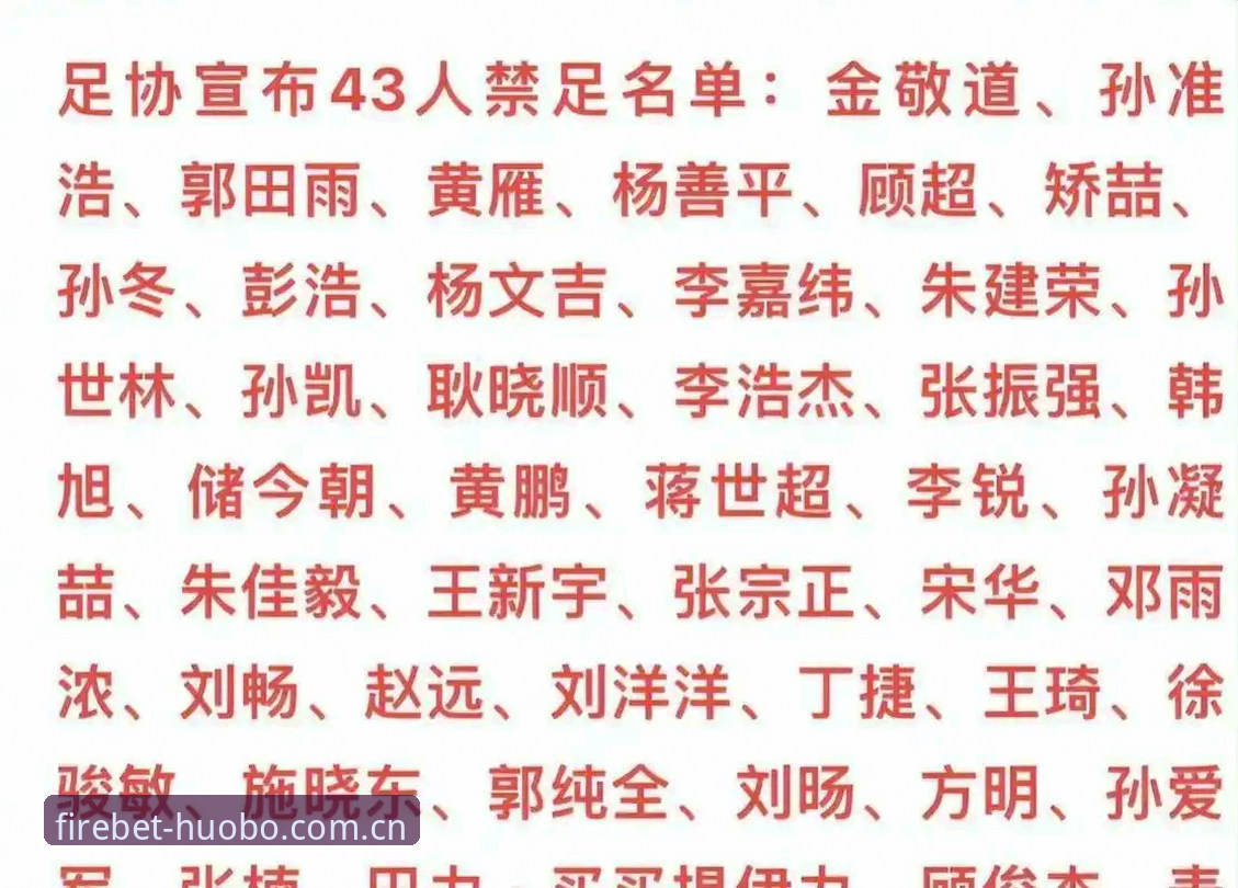 足协第三批禁足名单解读教程：如何在火博体育平台追踪中国足球反腐动态